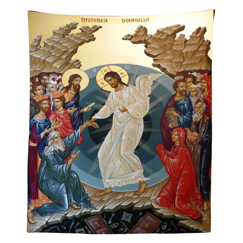 

Jesus Ascension Christ Resurrection Of The Lord Icon Savior Theophany Tapestry By Ho Me Lili For Livingroom Wall Decor
