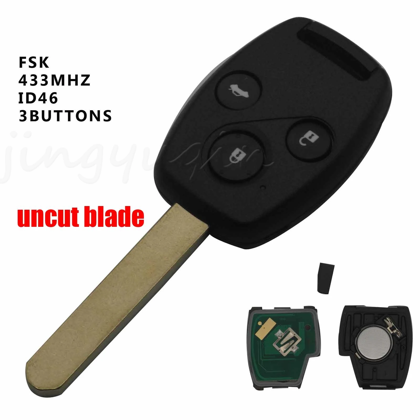 

Сменный дистанционный ключ jingyuqin 2/3 кнопки, 433 МГц и чип ID46 — FOB для Honda Cr-V Civic 2005 2006 2007