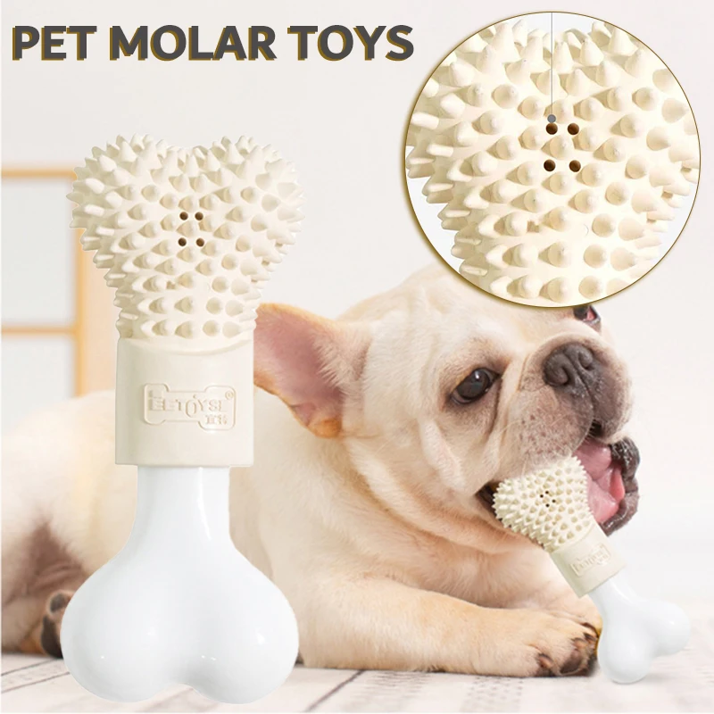 

Cute Dog Squeaky Toys Durable Teeth Cleaning Chewing Ball Puppy Chew Toys Pet Supplies for Dogs GQ
