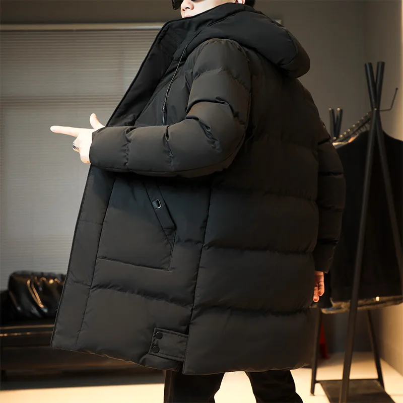 M-8XL medium length cotton coat men's coat autumn  winter tide handsome thickened cotton-padded jacket winter down cotton suit