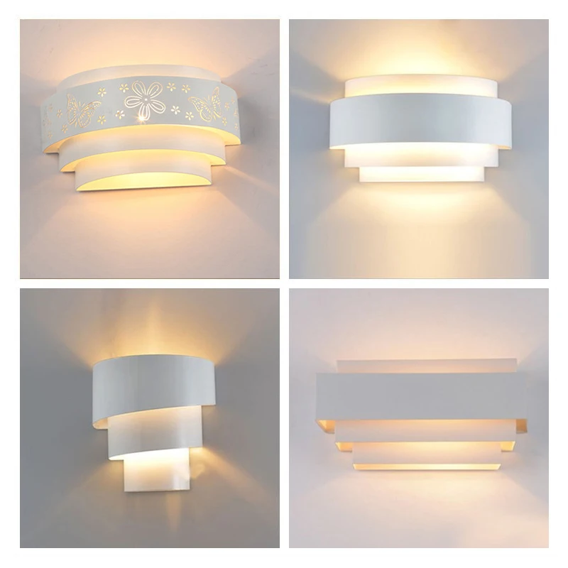 

Современные минималистичные Настенные светильники для спальни, прикроватный декор, трехслойная настенная лампа, прикроватная лампа, модна...