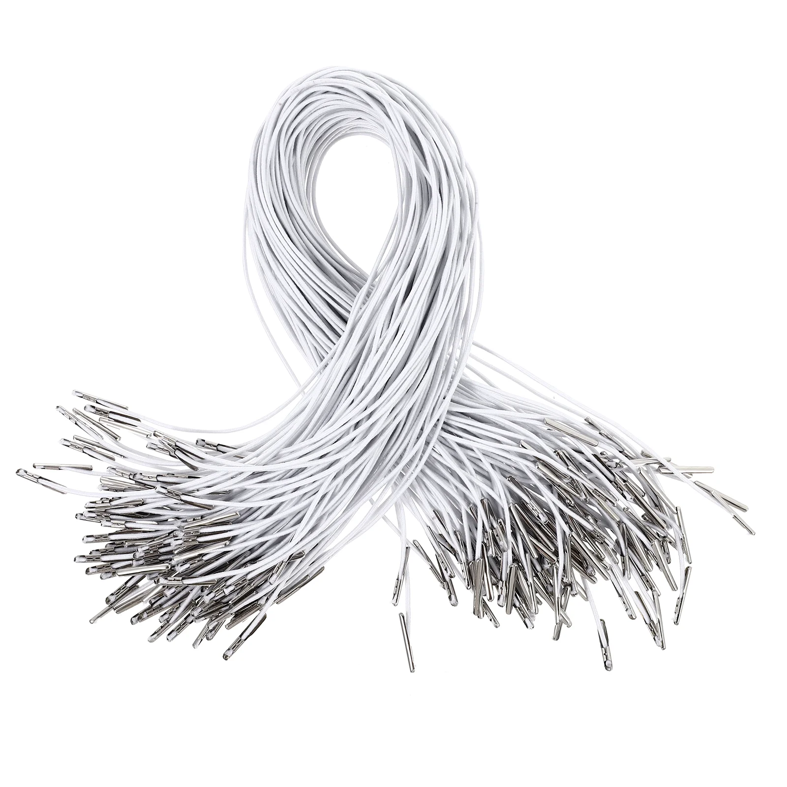 

100 Pcs Needle Threader Tool Sweatpants Strings Flex Tools White Earrings Wrist Rope - Elastic Ropes Drawstring Cords