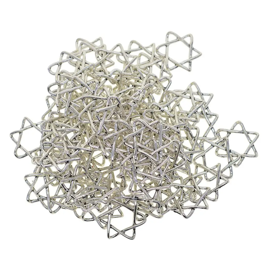 

100pcs Silver Plated Alloy Charms Star of David Retro Style Pendants DIY