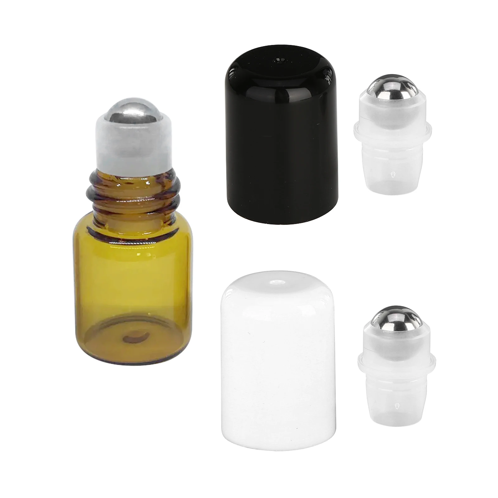 

Essential Oil Bottles Stainless Steel Roller Balls Plastic Caps Replacments 20Pcs for Essential Oil Balm Liquids Roll-on Bottles