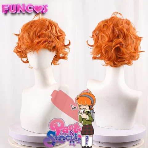 Трусики и чулки с подвязками Burifu, уличные куртки для косплея, значок для парика, оранжевый короткий вьющийся парик, зеленое пальто, толстовка с капюшоном, аниме Cos Set