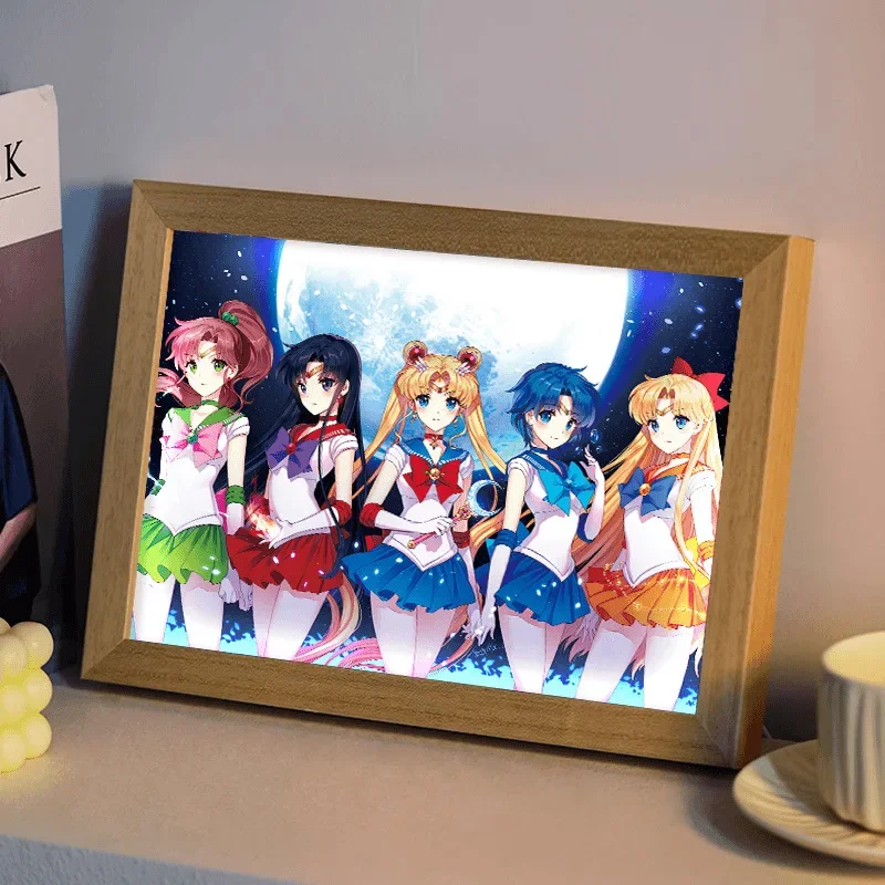 Мультфильм аниме Сейлор Мун свет картина спальня изголовье ночник орнамент