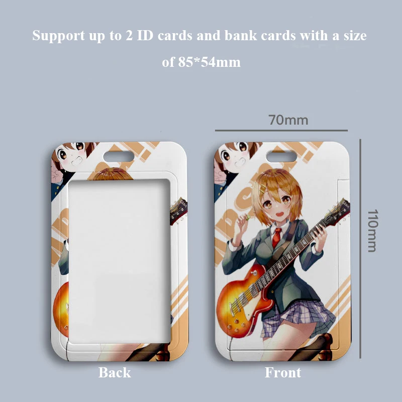 2023 New 110*70mm Japanese Anime K-ON Lanyard ID Card Badge Holder with Keychain Keyring Gift