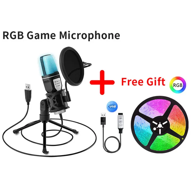 USA Free Shipping Yanmai USB Microphone RGB Condensador Wire Gaming Mic for Podcast Recording Studio Streaming Laptop Desktop PC 3