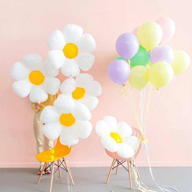 1 шт. алюминиевый шарик со смайликами в виде Маргаритки |