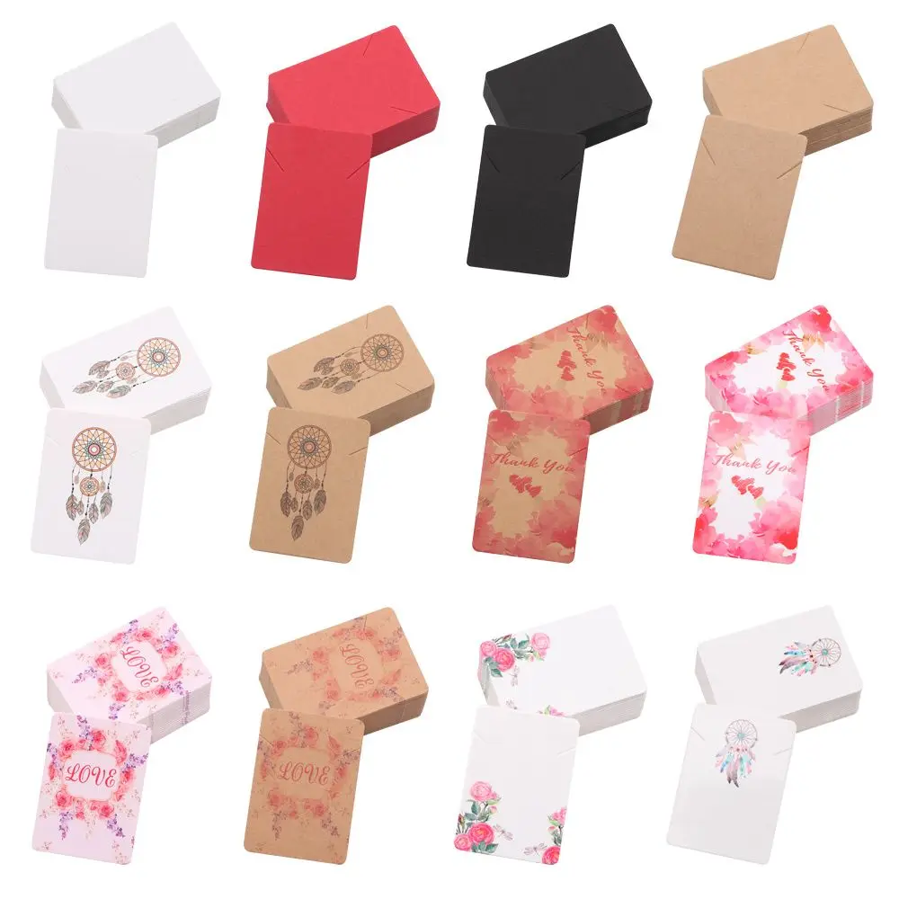 

High Quality Fashion Design Elegant DIY Jewelry Card Package Card 100 Pcs Necklace Trinket Card Multi-pattern Accessories