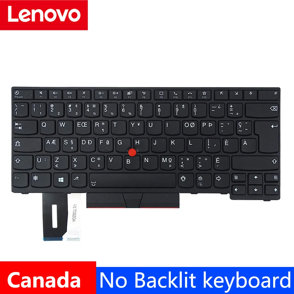 

New Original Canada No Backlit Keyboard for Lenovo Thinkpad E480 E490 T480S L480 T490 T495 L380 L390 L490 P43S E485 E495 Laptop