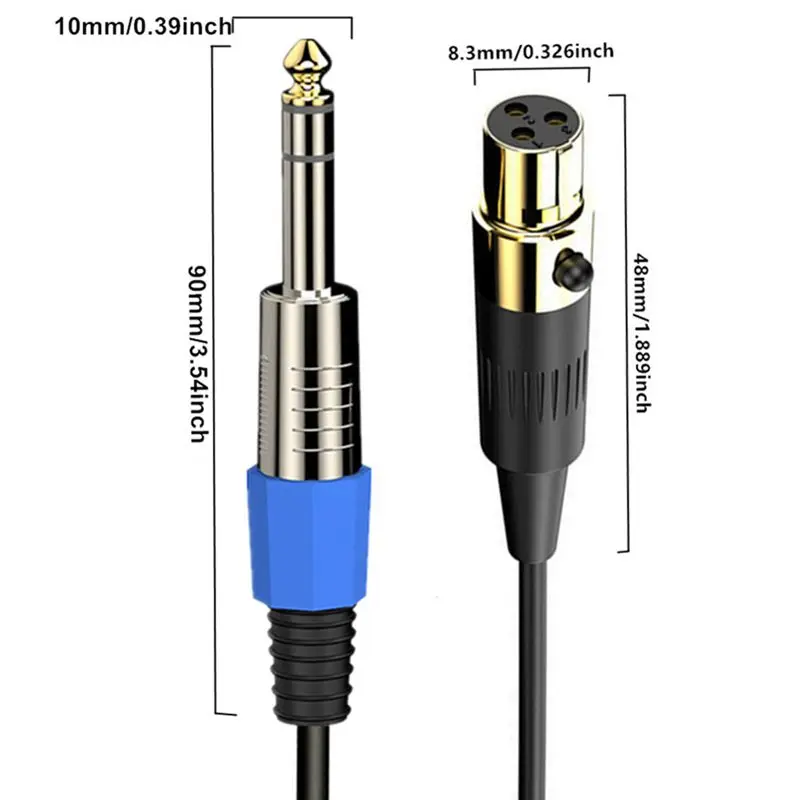 Фото Пружинный выдвижной мини XLR 3-контактный/4-контактный разъем на 6,35 мм, большой трехъядерный двухканальный стерео-мужской микрофонный аудиокабель 0,5 м №4