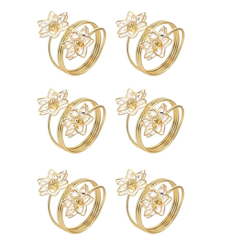 

Napkin Ring, Pack Of 6 Napkin Buckles, Rhinestone Spiral Napkin Holder, Metal Table Decoration, Napkin Ring For Party