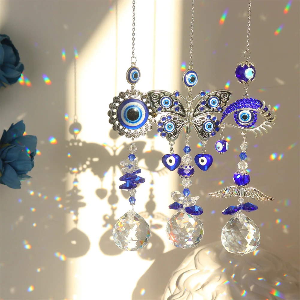 

Crystal Wind Chimes Dream Catcher Stained Diamond Prisms Pendant Rainbow Maker Window Garden Decoration Windchime Ornaments