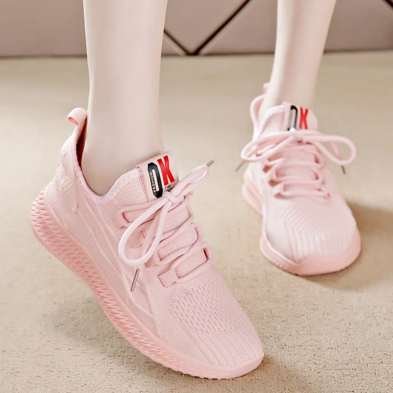 Sports Shoes Female Students Soft Bottom Running Shoe 2023 Spring New All-Match White European American Style Zapatos De Mujeres