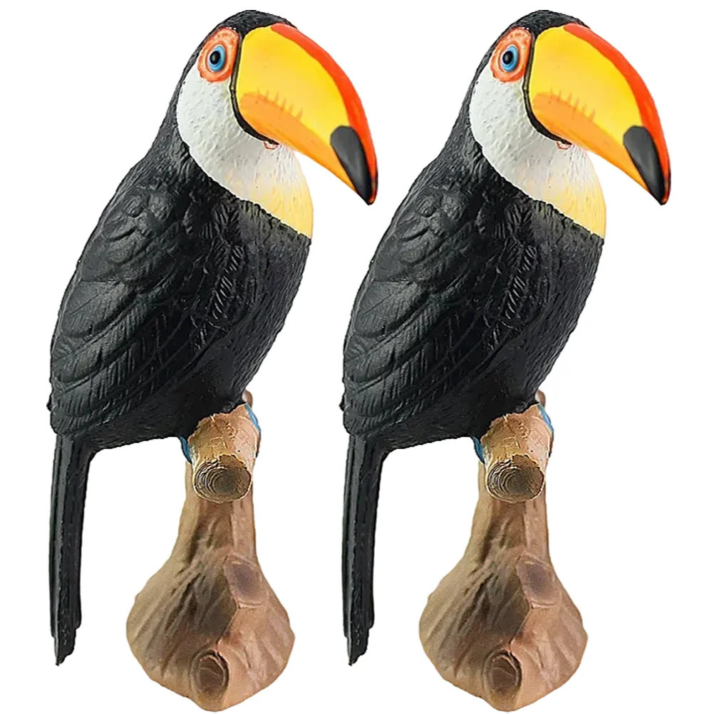 

Искусственная птица, 2 шт., модель животного, Искусственные пластиковые фигурки для помещений, Детский комплект