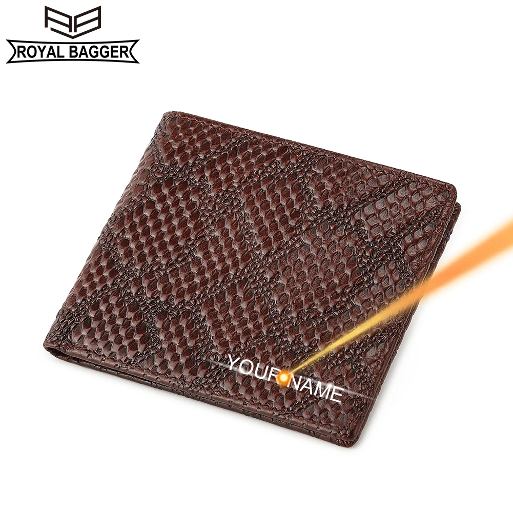

Royal Bagger Rock Grain Genuine Cow Leather Short Wallet for Men Vintage Dainty Simple Coin Purse Card Hodler Clutch Wallet 1342