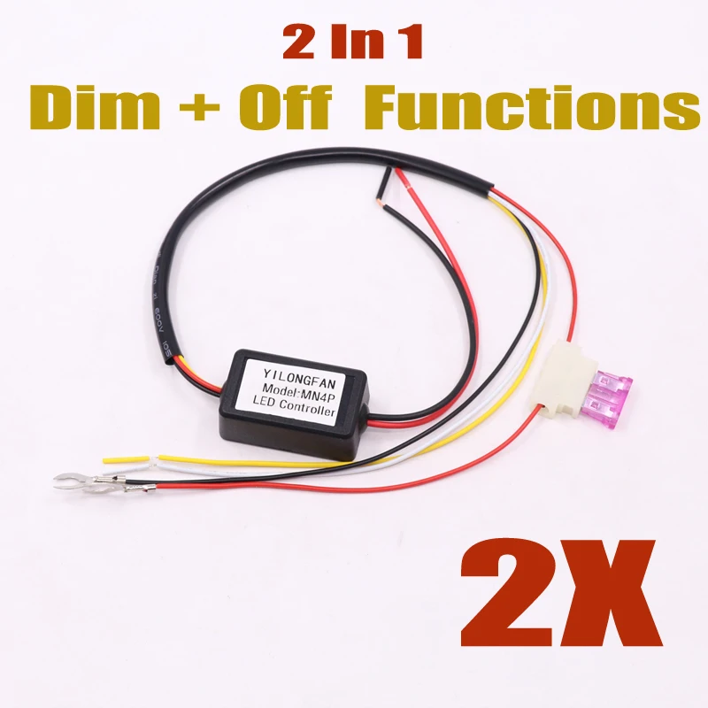 

2pcs Car Auto LED Daytime Running Light Relay Harness DRL Controller Module Auto ON/OFF Dimmer 12-18V Fog Light Controller