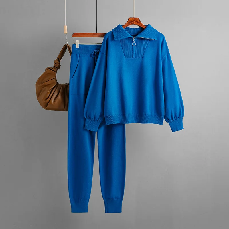 Новый стиль вязаный свитер костюмы женская повседневная одежда дизайнерские