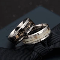 womens rings luminous mood ecg ring temperament mens ring carbon fiber couple wedding rings valentines day gift