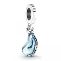authentic 925 sterling silver sparkling blue lake baikal dangle charm bead fit pandora bracelet necklace jewelry