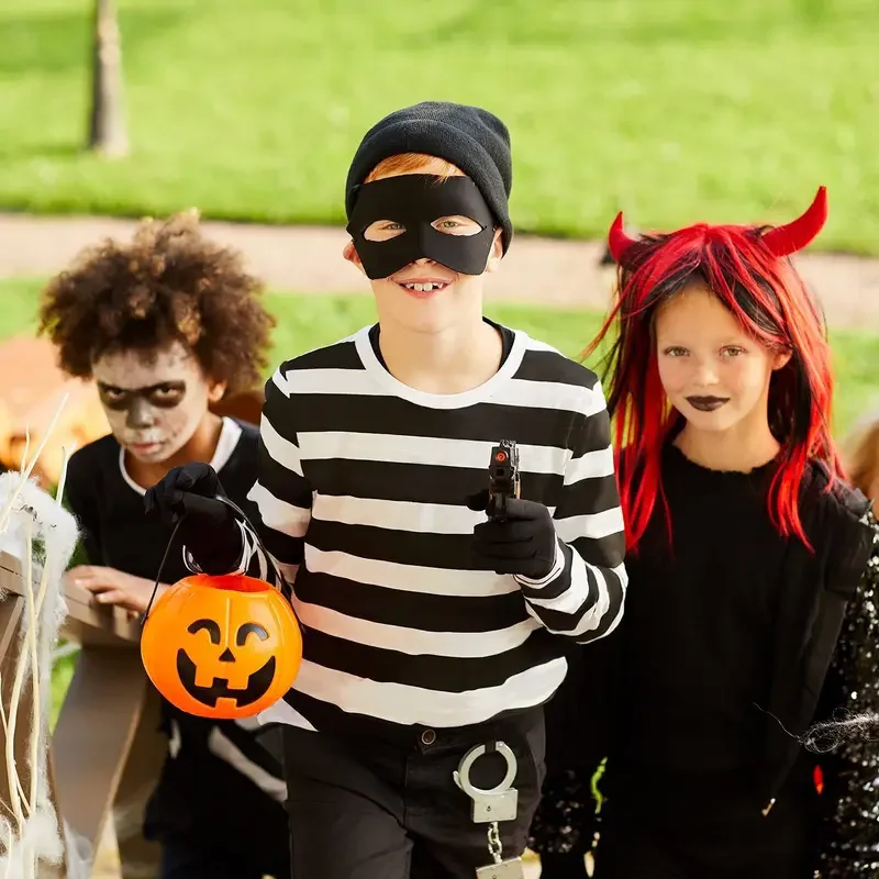 FC6Хэллоуин Костюм вора Футболка с длинными рукавами в полоску Холщовая сумка