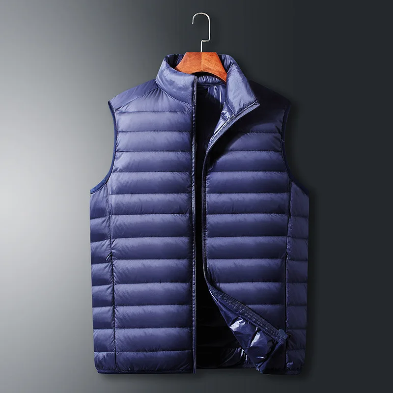 Men Autumn Winter Light Down Jacket Vest Stand Collar Vest Casual Warm Vest Jacket Mens Coat