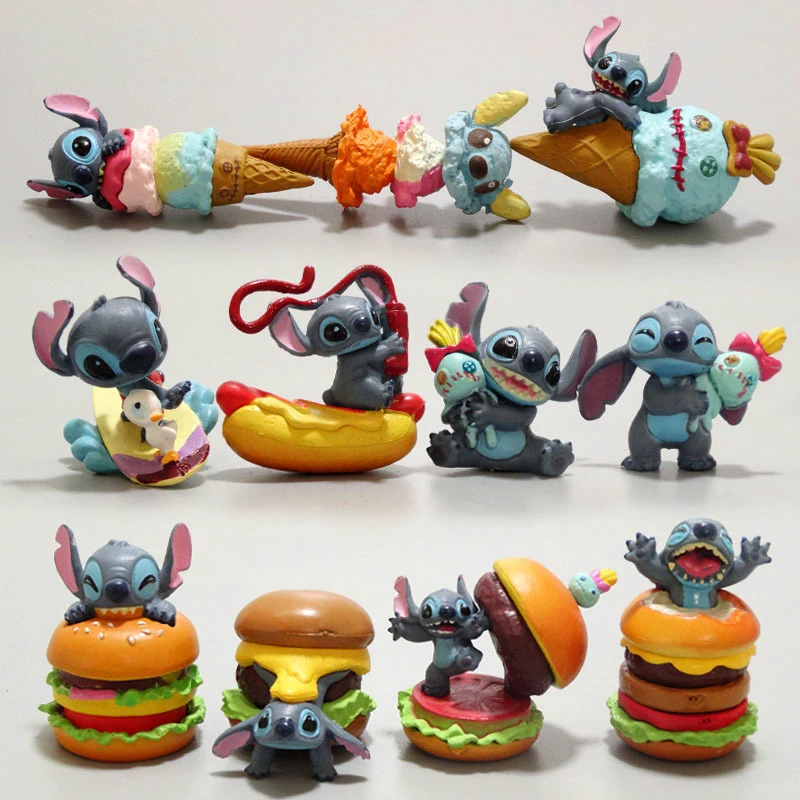

Disney Anime Action Figures Mini Lilo Stitch Doll Landscape Decoration Christmas Kids Gifts Kawaii Children Birthday Cute Toys