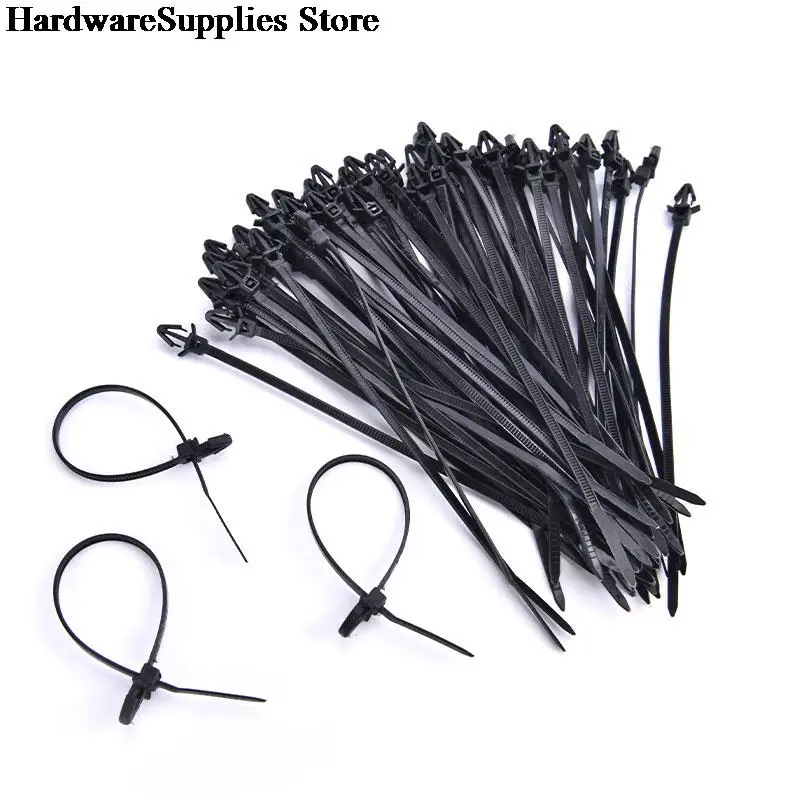 

50 шт. или 100 шт. черный зажим для проводов, органайзер для проводов автомобиля, гофрированная труба