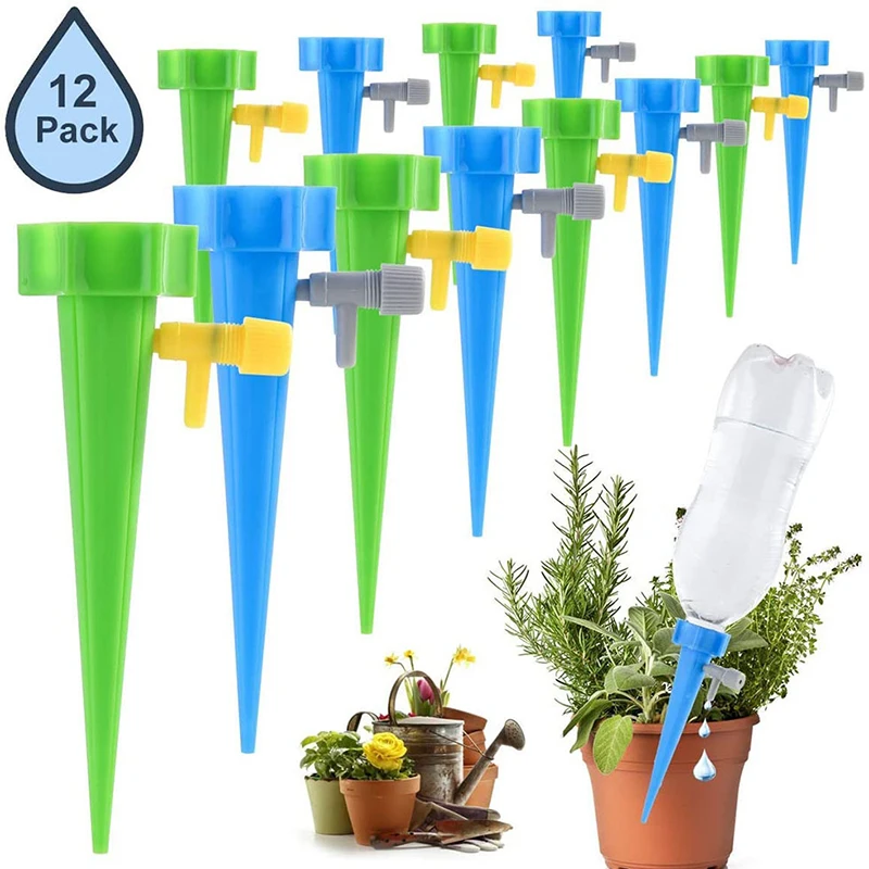 

12Pcs/6pcs Plant Flower Garden Gadgets Automatic Waterers Drip Irrigation Self-Watering Kits Waterer Tools Plant Watering Device