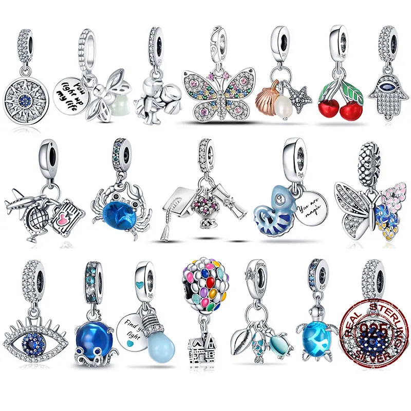 

100% Real 925 Sterling Silver First Aid Kit Beads Fit Original pandora Bracelet&Bangle Making Fashion JewelryDIY
