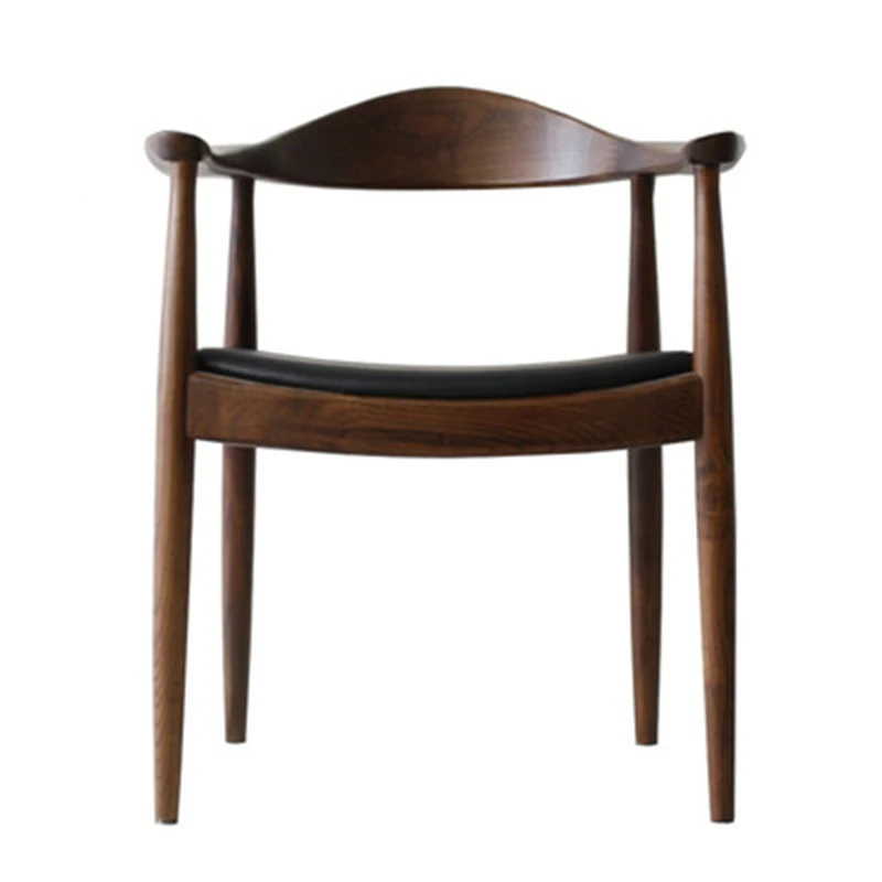 Backrest Armrest Cafe Club Hotel Chair Nordic Solid Wood Dining Chair