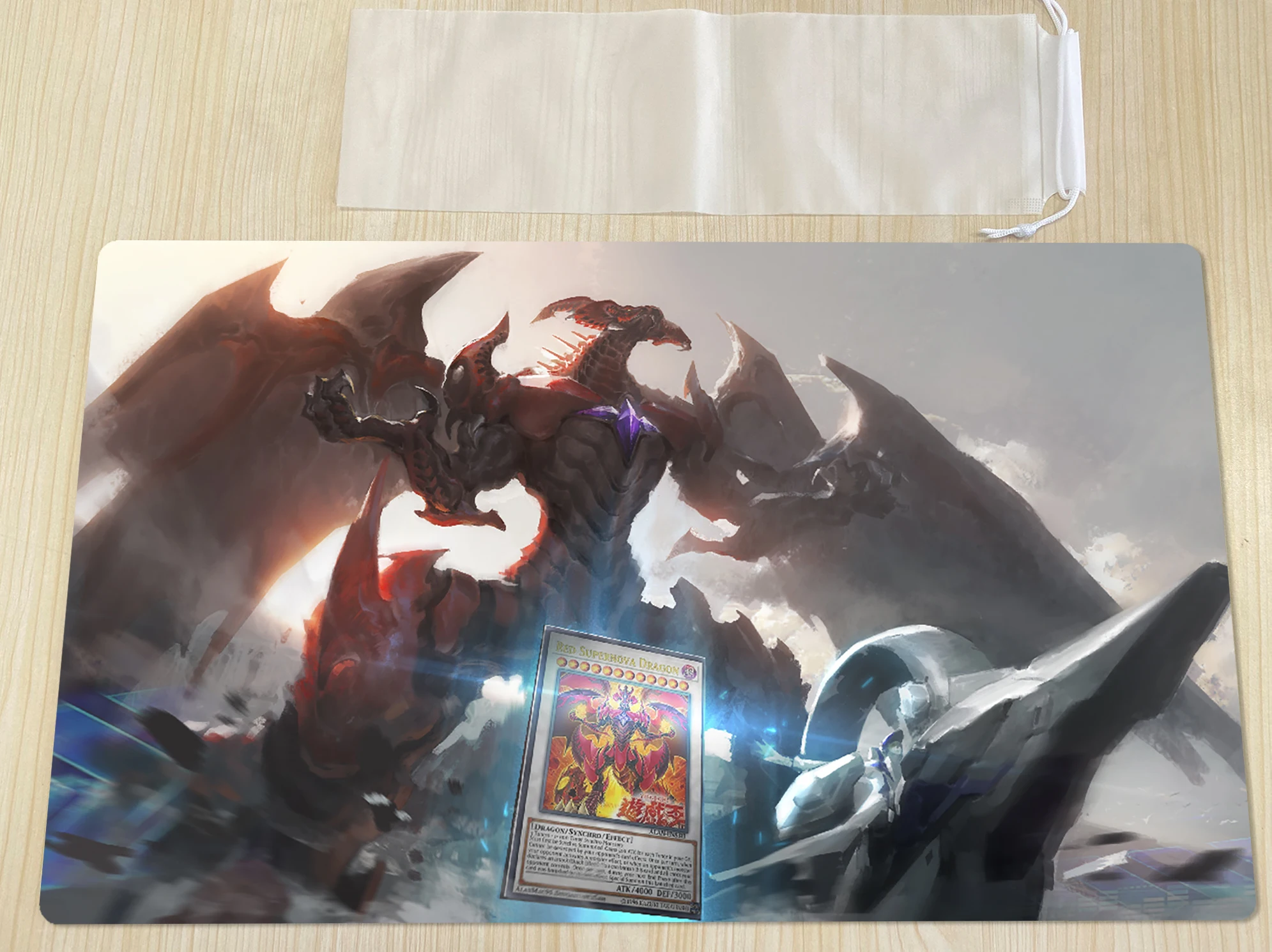 

Игровой коврик YuGiOh Red Supernova Dragon TCG, коврик для настольных игр, персонализированный игровой коврик для игровых карт, подкладка для мыши, свободная сумка