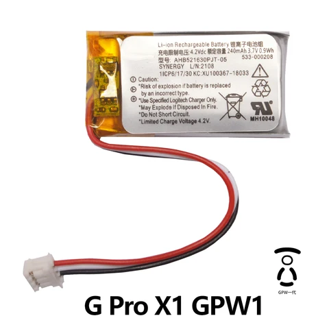 Запасная батарея 3.7В 240 мАч для Logitech G Pro X GPW CONENSET