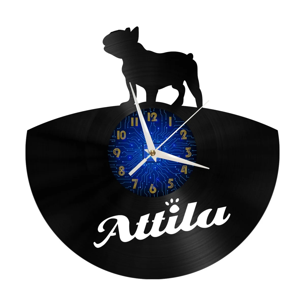

Bulldog Vinyl Wall Clock, Vinyl Record Clock Wall Art Silent & Non-ticking