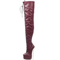 women over the knee boots 22cm super high heel platform stretch patent leather crotch long custom shaft women sexy boots