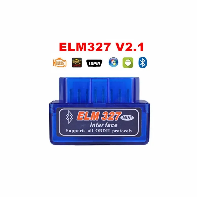 

OBD сканер ELM327 V2.1 работает Android Torque Многофункциональный OBD2 16-контактный считыватель кодов автомобильный диагностический инструмент BT 2,1 ELM 327