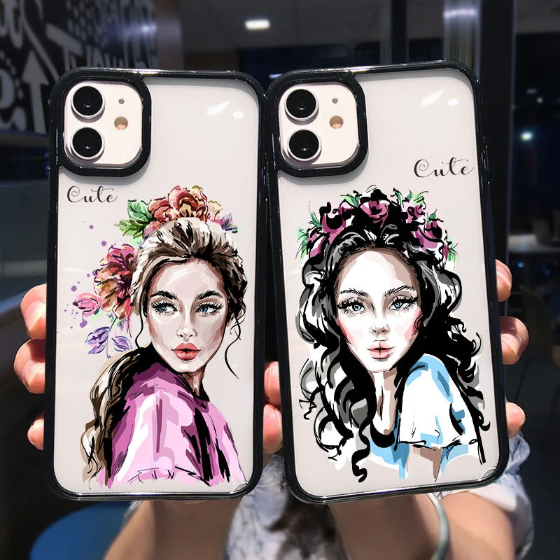 Женский чехол для телефона iPhone 11 12 13 Pro XS MAX Mini X XR SE20 7 8Plus |