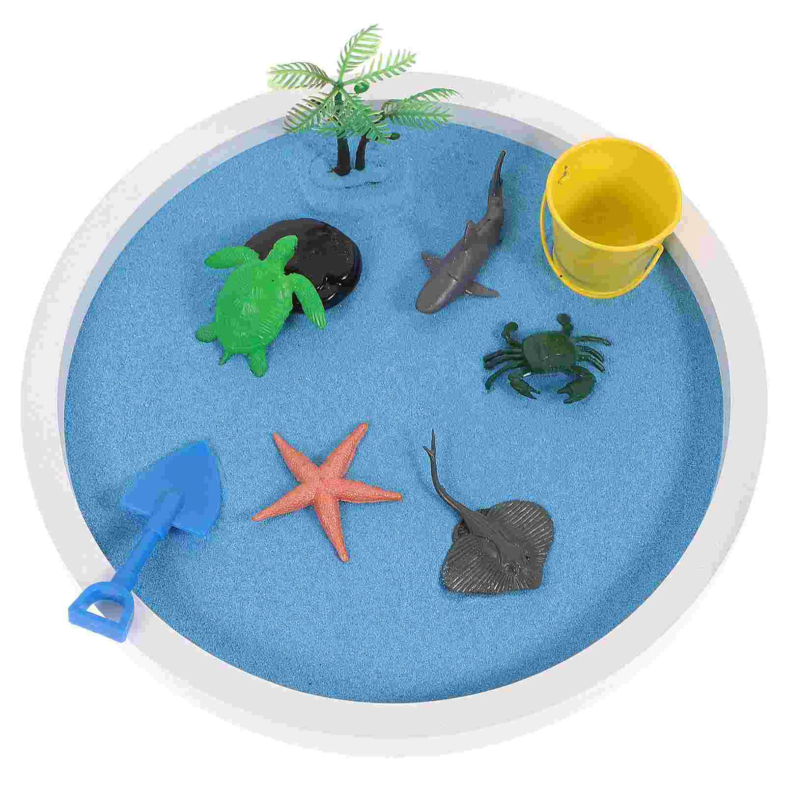 

Dinning Table Set Kids Portable Sand Dining Office Mini Zen Garden DIY Decoration Sea Life Decorate Ocean