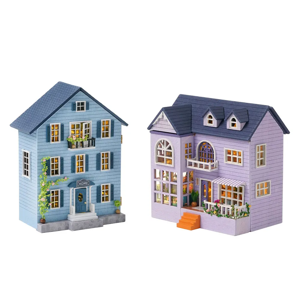 

Деревянные кукольные домики «сделай сам», миниатюрный Строительный набор, мини-домик, милая модель, модель, детские игрушки для мальчиков на день рождения