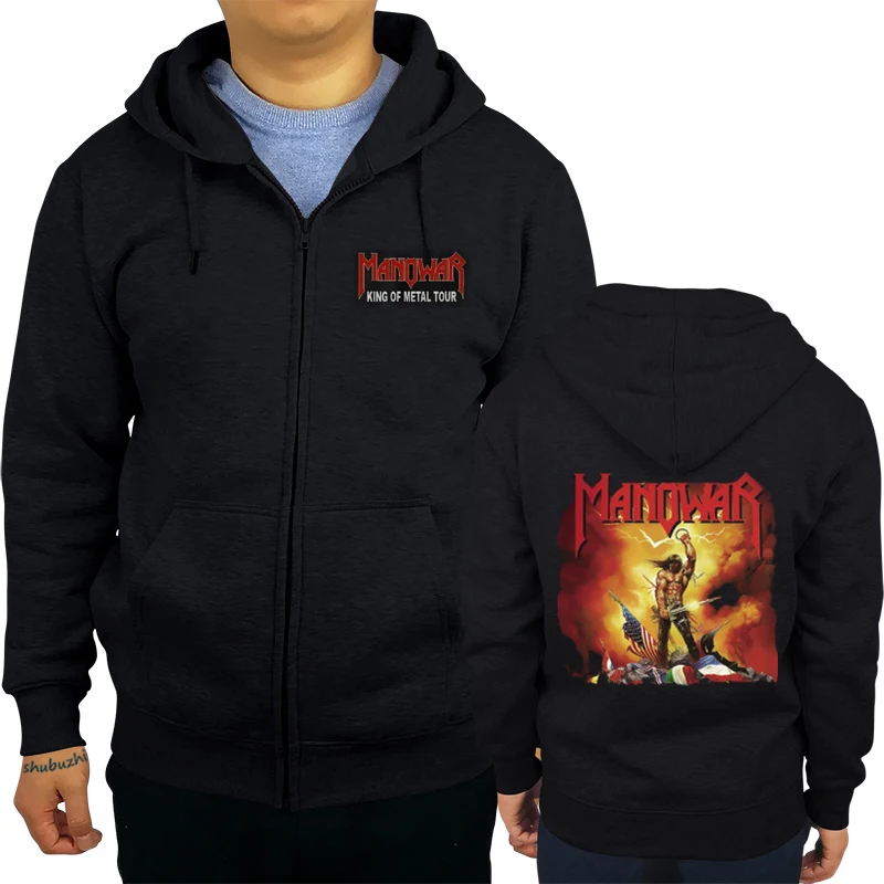 

RARE MANOWAR Kings Of Metal VTG 1989 hoodie cotton warm coat men spring autumn fashion hoody euro size drop shipping
