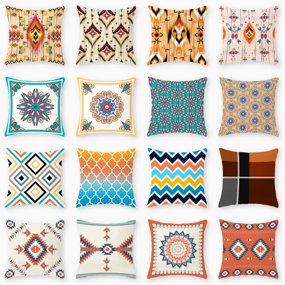 

45*45Cm Ins Nordic Pillowcase Retro Geometric Cushion Backrest Pillow Sofa Pillow Pillowcase Wholesale