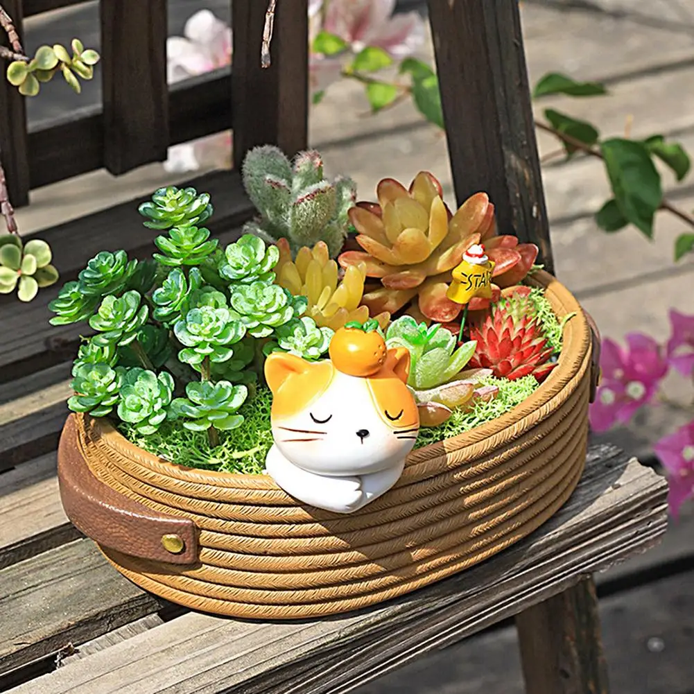 

Fashion Cute Little Pig Shape Succulents Planter Bonsai Ornament Anti-deformed Desktop Flowerpot Cartoon Scene Layout Prop