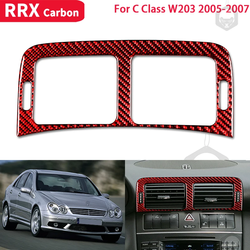 

RRX Car Interiors for Mercedes-Benz W203 C-Class 2005-2007 Carbon Fiber Central Air Outlet Cover Trim Stickers Car Accessories