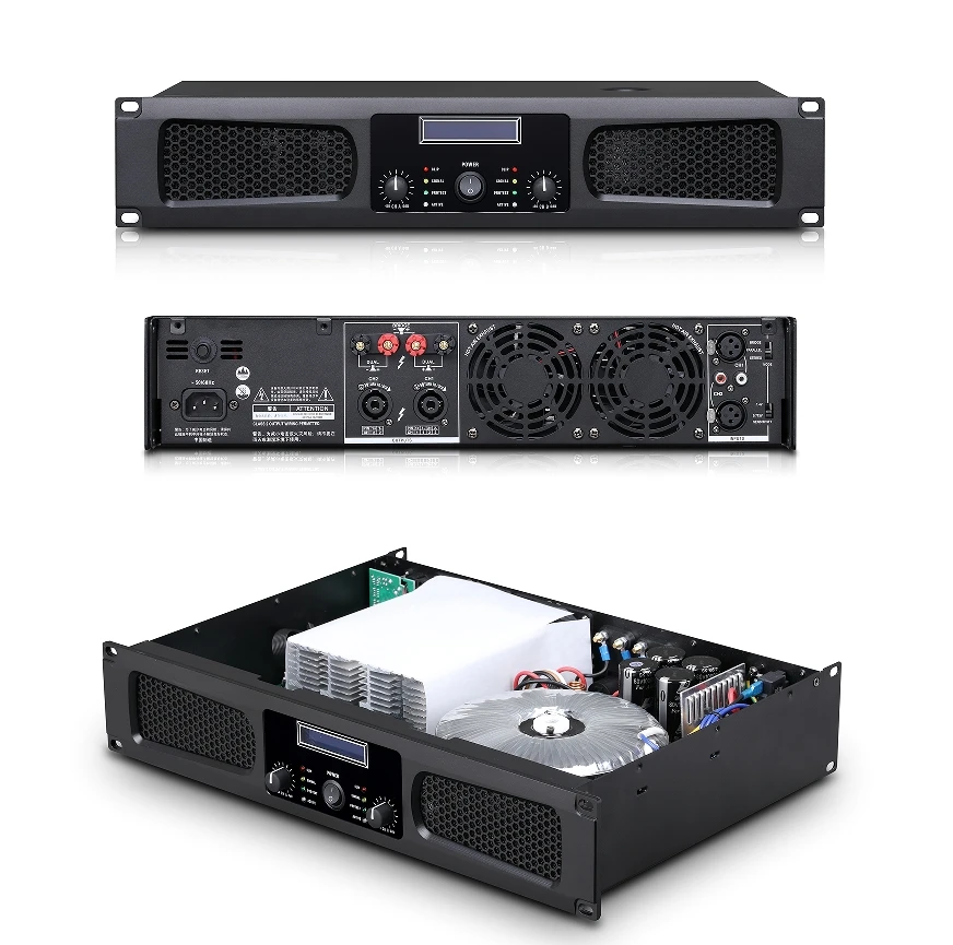 MIA-JA1000 2*1350 Вт*4 Ом усилитель мощности 2-канальный класс H с ЖК-экраном стерео