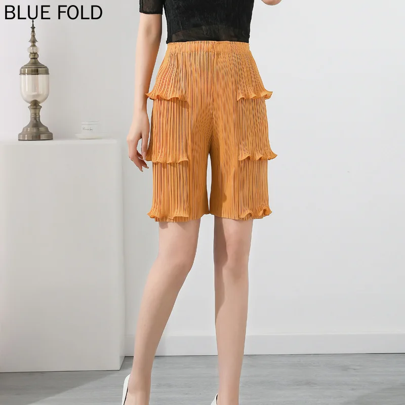 

Miyake Pleated Shorts Women's Summer New Fashion Casual High Waist Slim All-match Five-point Pants PLEATS