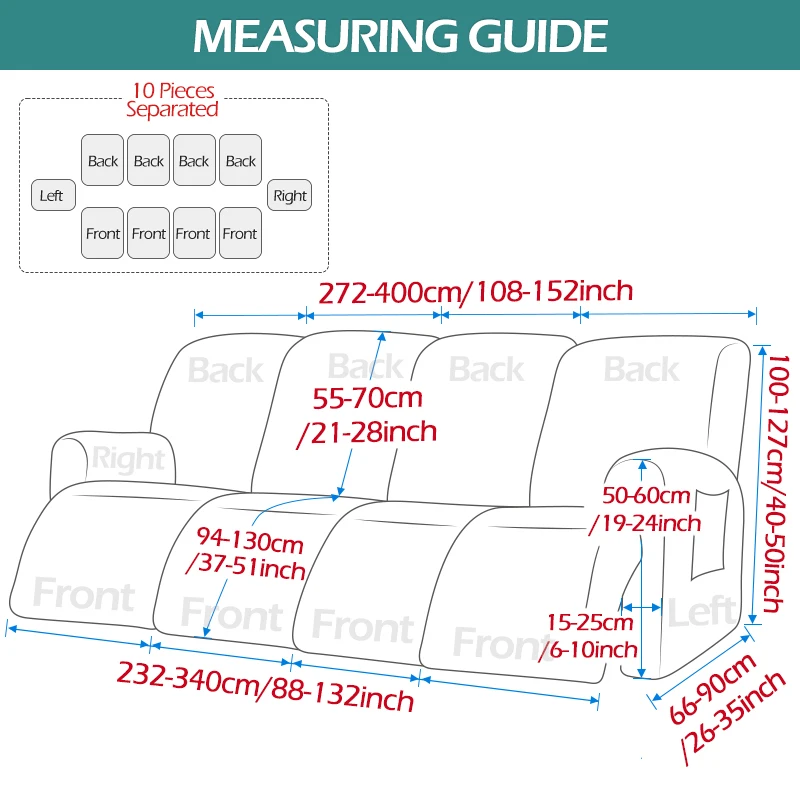 2/3/4 местный однотонный полиэстеровый чехол для кресла с карманом гостиной