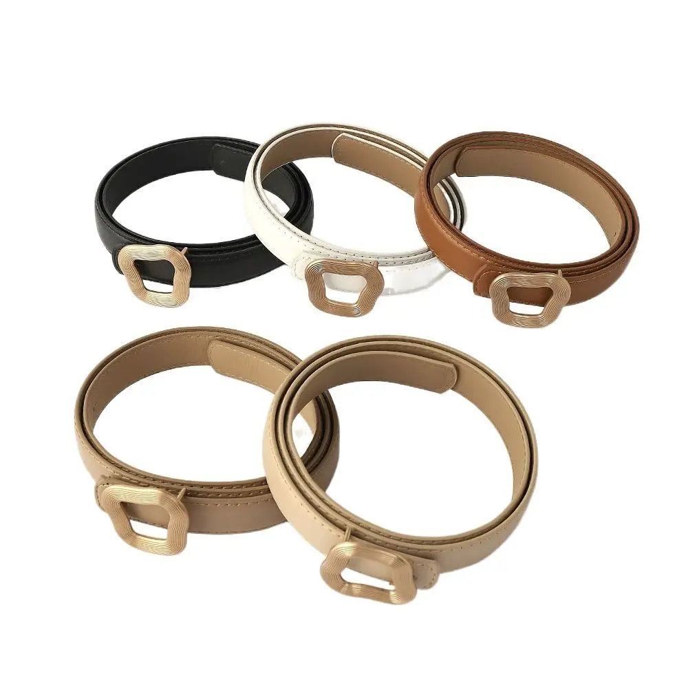 Design Snap Buckle Solid Color Alloy Corset Belt Women Waist Belt Adjustable Waistband Irregular Geometric Buckle Belt