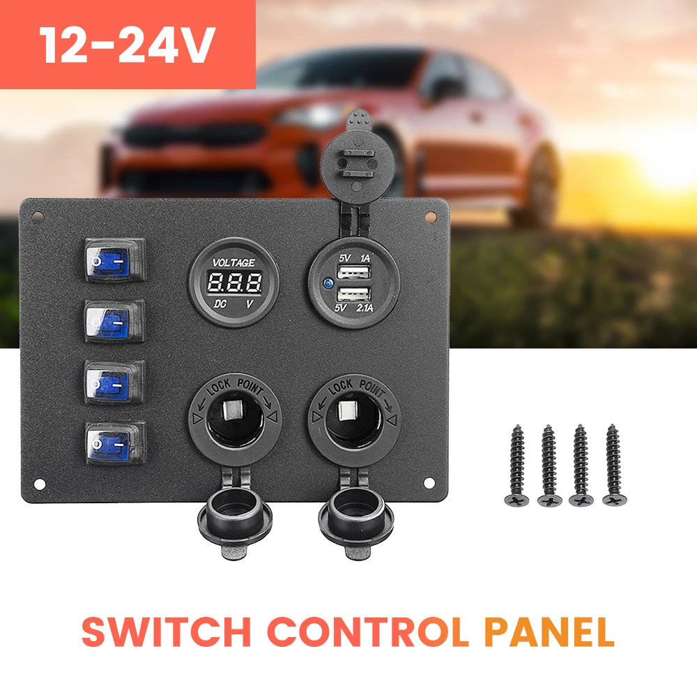 

Dual USB Car Charger Socket Panel Dual 12V 4.2A Cigarette Lighter ON/Off Rocker For Camper Moto Power Adapter Boat Truck RV