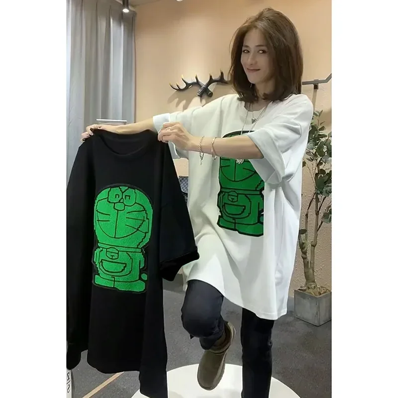 Женская футболка средней длины 31271*180 г двутканая летняя из молочного шелка с